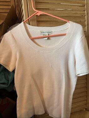 Bamboo Traders Soft  Ribbed Scoop Neck Top Medium